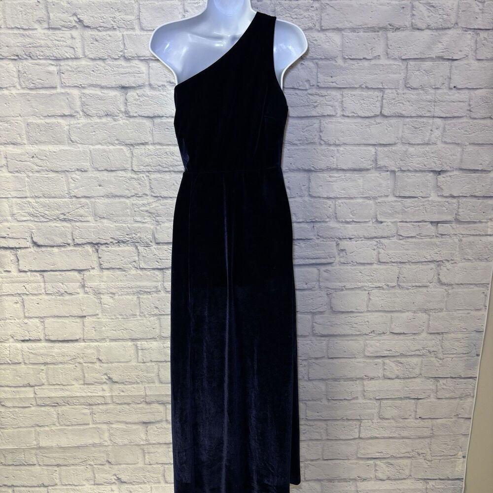Baltic Born Tatiana Velvet One Shoulder Maxi Dress Medium Midnight Blue - Picture 4 of 16